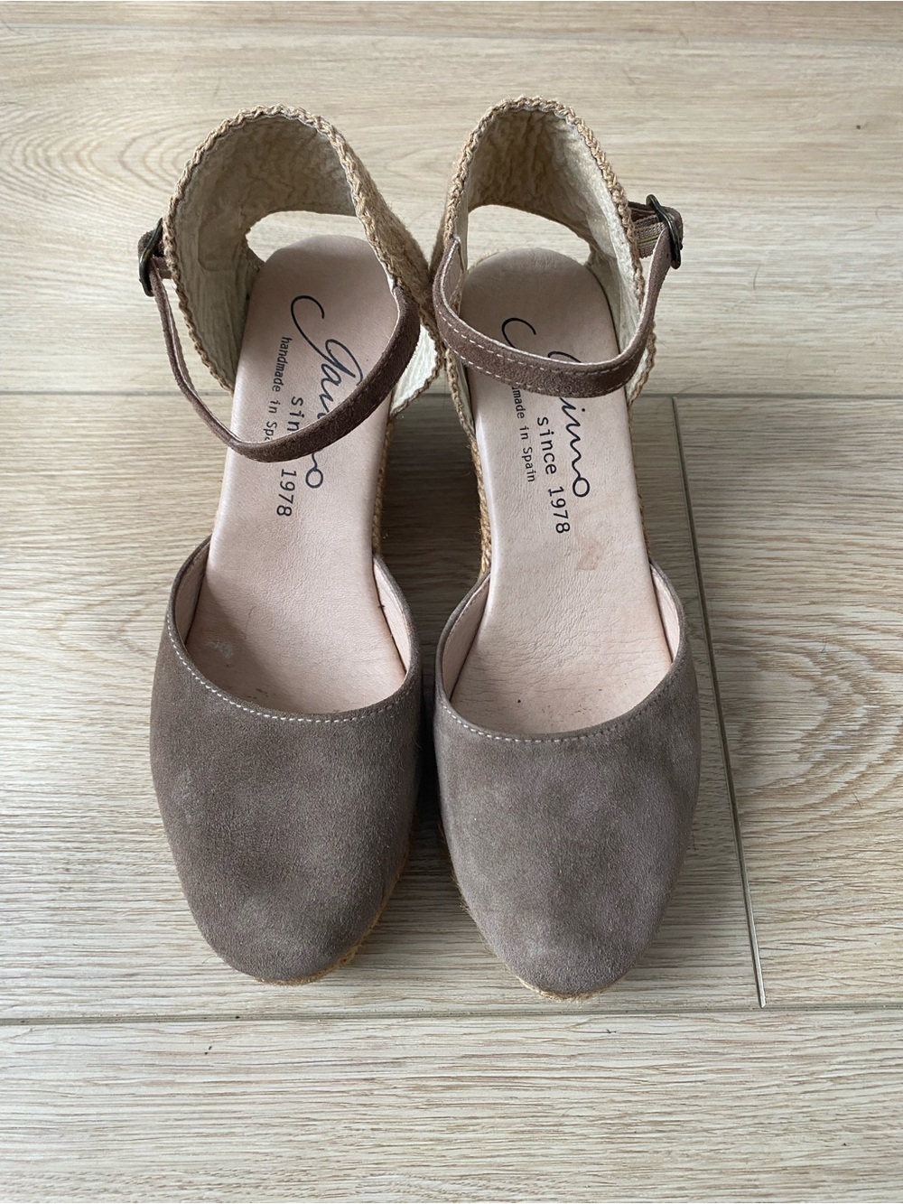 Gaimo Suede Espadrille Wedge Sandals Made in Spain Size 37